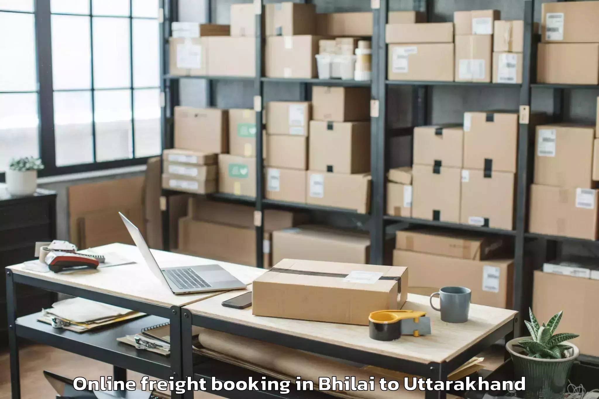 Reliable Bhilai to Ghansali Online Freight Booking